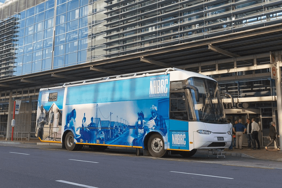 NHBRC mobile unit outside the CTICC building