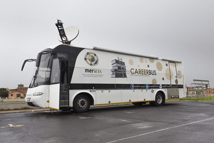 Merseta mobile parked outside school